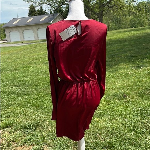 NWT Pretty Garden long Sleeve Elegant Red Dress Size Medium - Picture 3 of 4